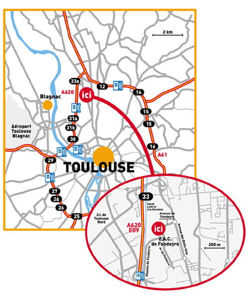 Plan accès PPC TOULOUSE. Pièces détachées chauffage toutes énergies. Chaudières...