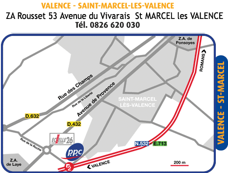Plan accès PPC SAINT-MARCEL-LES-VALENCE. Pièces détachées chauffage toutes énergies. Chaudières...